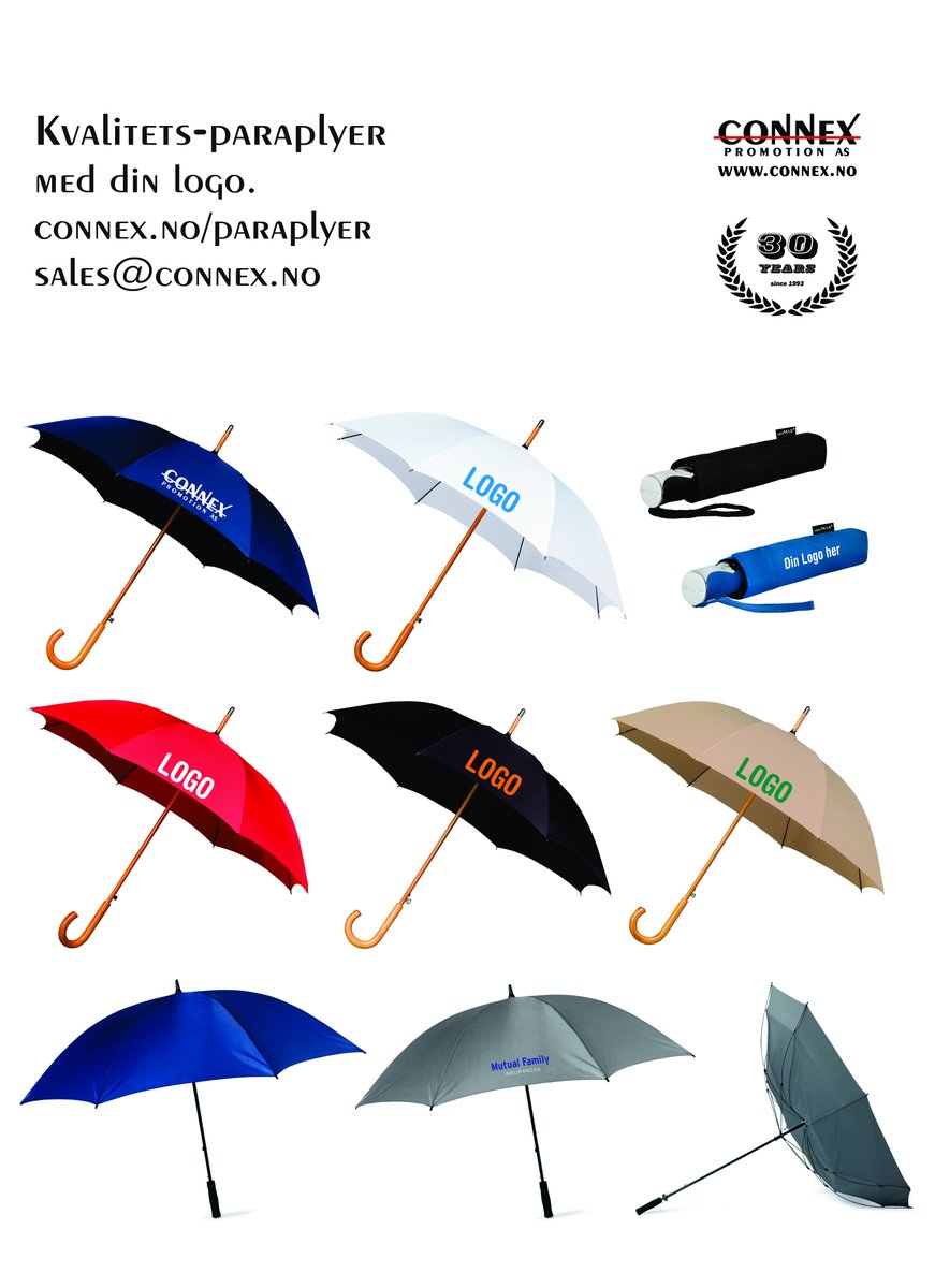 ToneWevang's tweet photo. 🌧☂ KVALITETSPARAPLYER MED FIRMALOGO ☂🌧
Stort utvalg - mange farger sales@connex.no
https://t.co/0Pinv4IuZG
#paraply #paraplyer #umbrella #logoparaply #reklameparaply #reklamegaver #firmaprofilering #profilering #firmagaver #corporategifts #logo #oslo #connex #connexpromotion https://t.co/uiYcXRvP9B