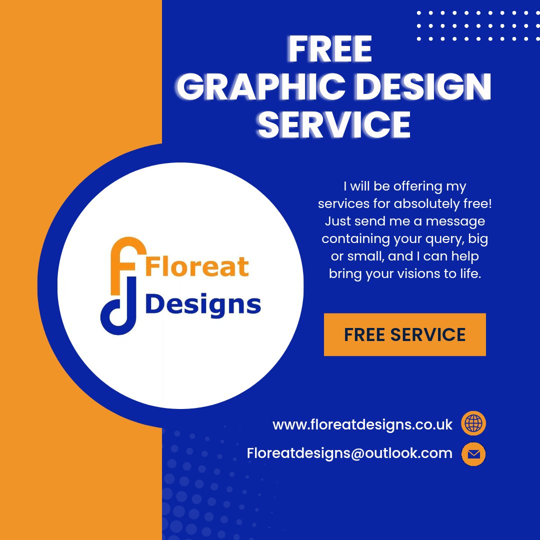 FloreatDesigns's tweet photo. FREE GRAPHIC DESIGN SERVICE.
Are you in need of a graphic designer? From logos, business cards, stickers, promotional posts , videos and everything in-between. Send me a message to get the ball rolling on your business ideas now! Did I mention, its all FREE! #GraphicDesigner https://t.co/oHGvn7ih9r