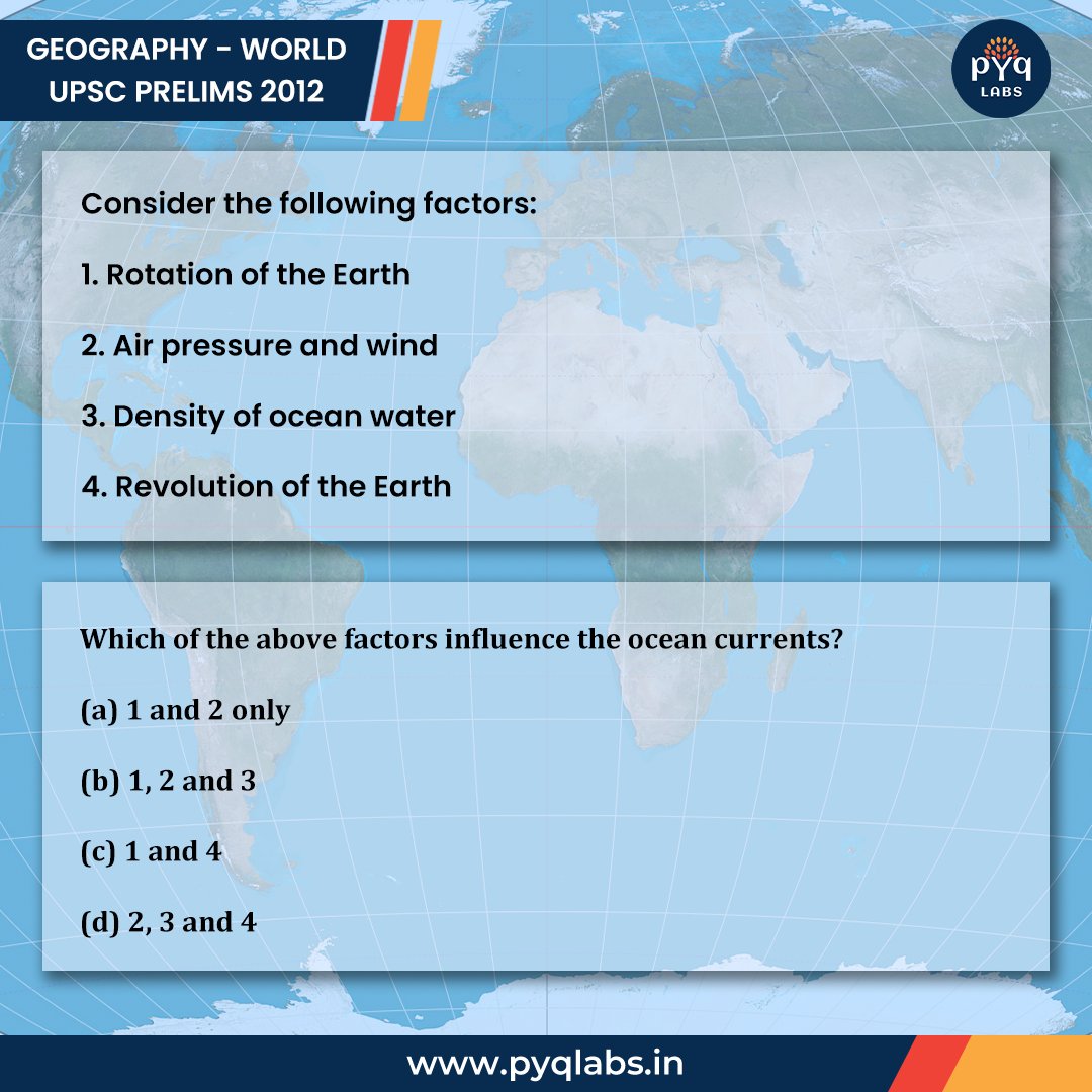 pyqlabs's tweet photo. Comment your answer 👇

Correct answer will be pinned. 

#pyqlabs #iasdream #upscquestions #previousyearquestionpapers #UPSC #currentaffairs #QuizOfTheDay #answer #iqtest #iq999 #upscmotivation #UPSCPrelims2024 #IAS #Geography  #oceancurrents https://t.co/9qM8CdT5WY