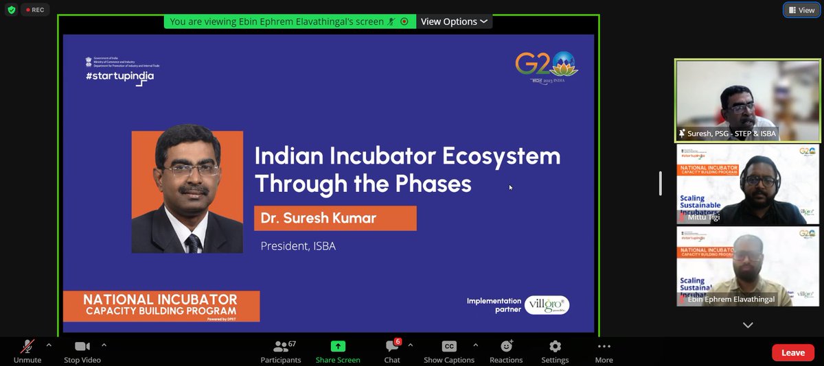 Listening to Dr. K Suresh Kumar, Director (ISBA) speaking about how the #incubation landscape of #india has changed over the last 15 odd years. 

Glad to have #Merstra as a part of this wonderful initiative by <a href="/startupindia/">Startup India</a> and <a href="/Villgro/">Villgro</a>. Great going <a href="/ebinephrem/">Ebin Ephrem</a>