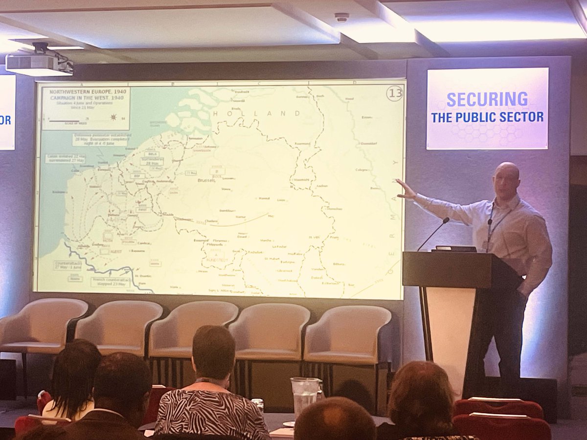 Many thanks to Andrew McGrane, Interim CISO, Permanent Joint HQ, Ministry of Defence, for his keynote <a href="/e/">John Utah</a>-Crime_Congress #securingthepublicsector - we are outnumbered and outflanked by attackers, we are on the breadline in terms of budget, collaboration is therefore key.