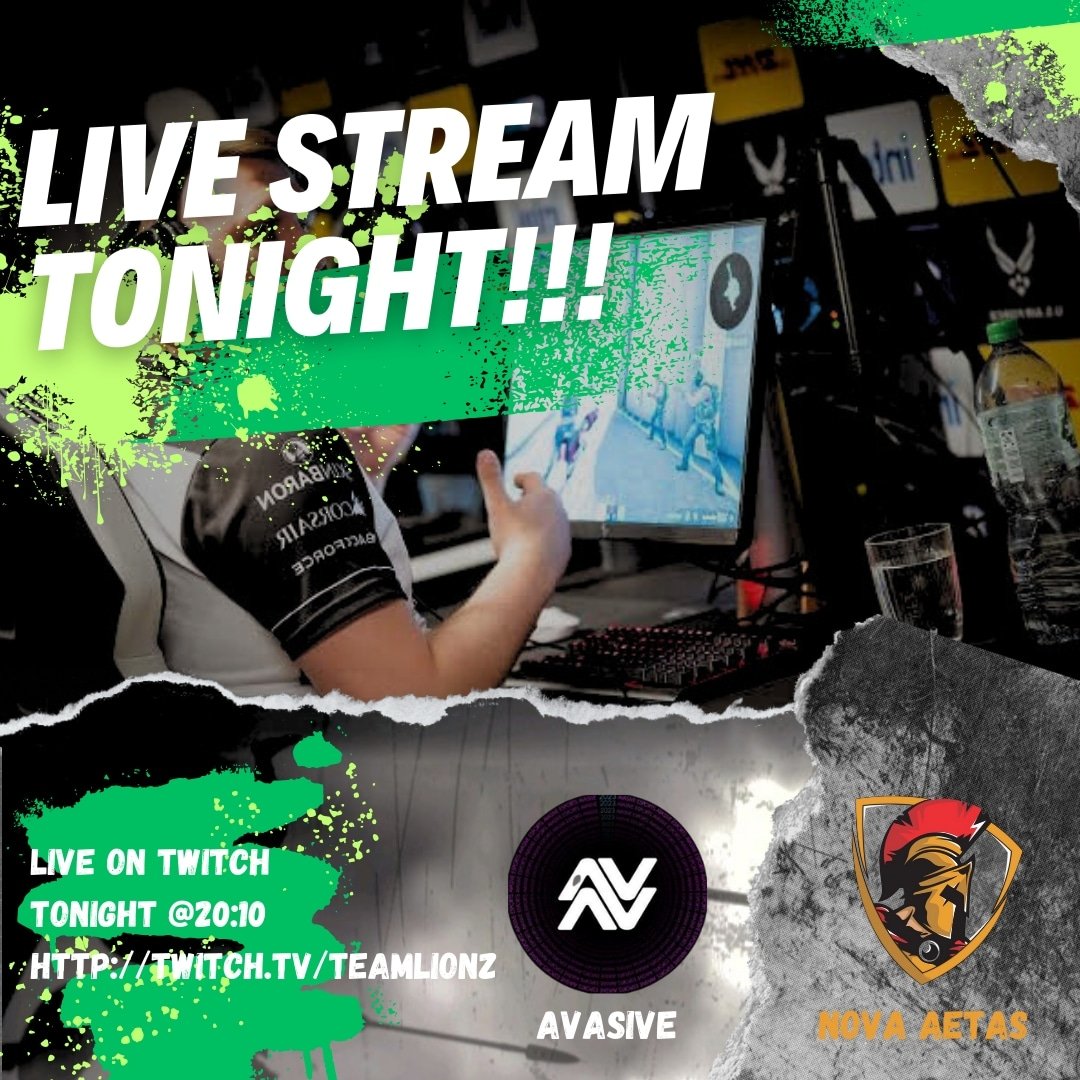 We are live again tonight for our match vs @avasive_esport 🔥🎮

Come join the fun in twitch: 
twitch.tv/teamlionz
