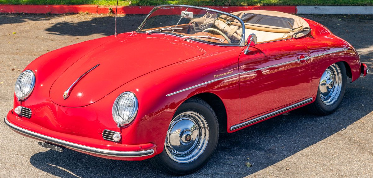 UltimativCars's tweet photo. #QuailAution2023

And another #Porsche #356A #T2 #Speedster [by #Reutter] (details in the RT).

This time though, it's an #original '57-unit in #rubinrot/#Ruby-#red (previously owned by US-#attorney &amp; investigative-journalist #PaulMorantz); estimated at $330-380k, it kept unsold. https://t.co/XFcV3bbvQp