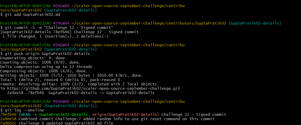 GuptaPratik02's tweet photo. Hello all,
It's Day 12
Completed #task12 of #OpenSourceSep Challenge with @Scaler_Official Discord Community.
You can join the community HERE -https://t.co/TLzVPtgifl…
#Opensourcesep
#ScalerDiscord https://t.co/bjfQZneVGv