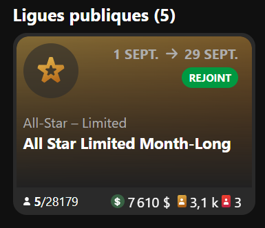 Road to rank 1 AS Limited Month-Long...

#Sorare