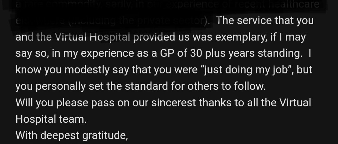 Receiving feedback is essential in boosting our confidence as it validates our performance. This  helps us understand that we are on the right track and doing well. Going above and beyond demonstrates our commitment and dedication, leading to better outcomes.👍👏 
#virtualwards