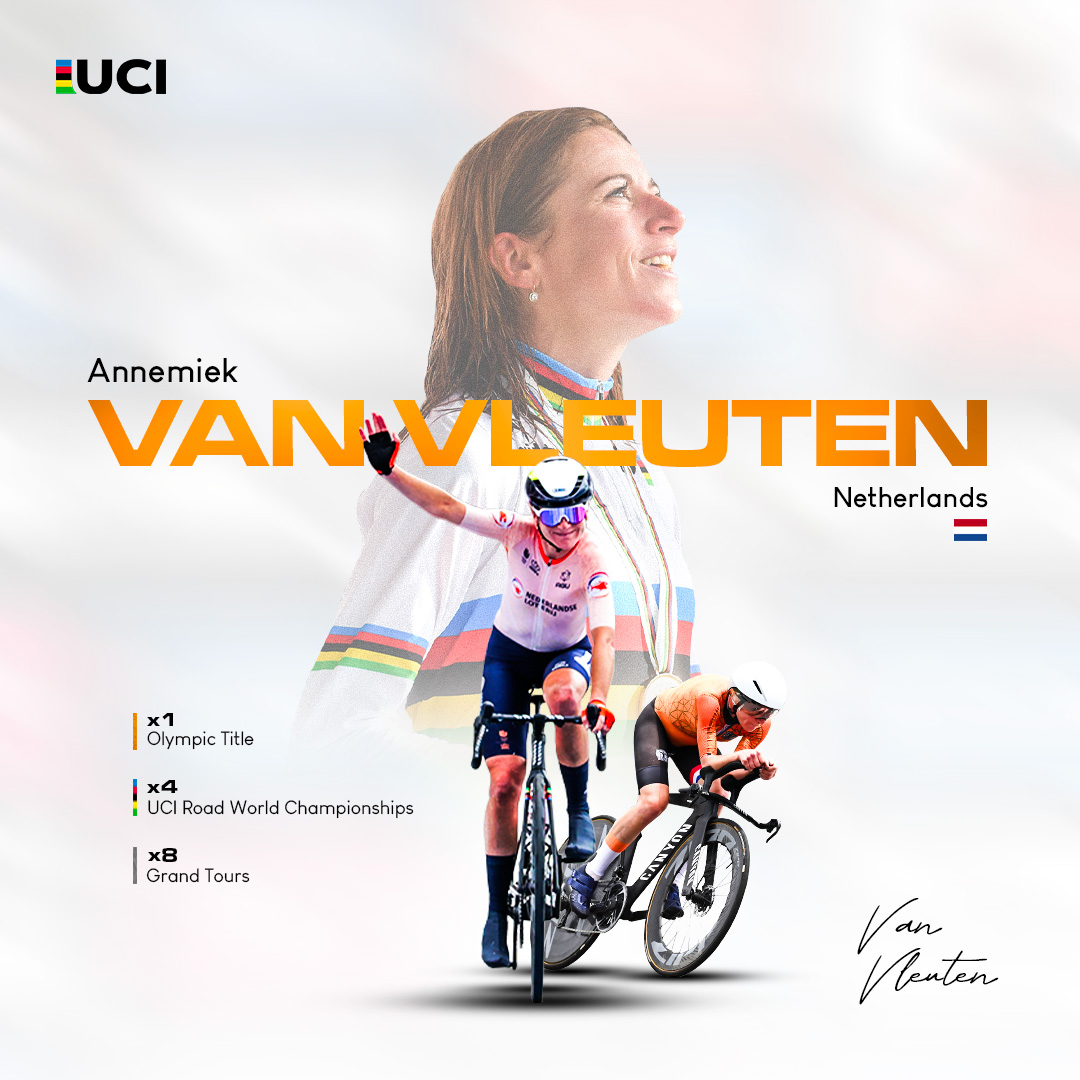 UCI_cycling's tweet photo. Legendary status ✅

x1 🥇 @Olympics 
x4 🌈 UCI Road World Titles
x8 🏆 Grand Tours
..... and so much more!

Thank you @AvVleuten 🙌 https://t.co/RlR64IvNq0