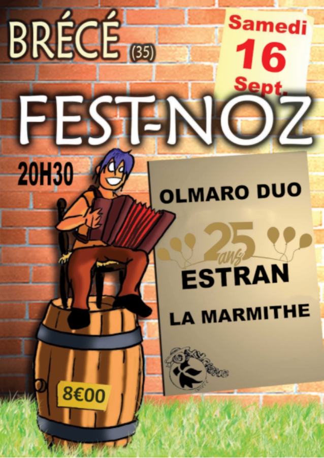 FEST-NOZ

📆 16/09/2023
⏰ 8e30 g.m. / 20h30

🎟 8€

📍 Brec'heg / Brécé

🎶 Olmaro DUO, Estran, La Marmithe

👥 Oxygène

#festnoz #danse #brécé #illeetvilaine #culture #musique
