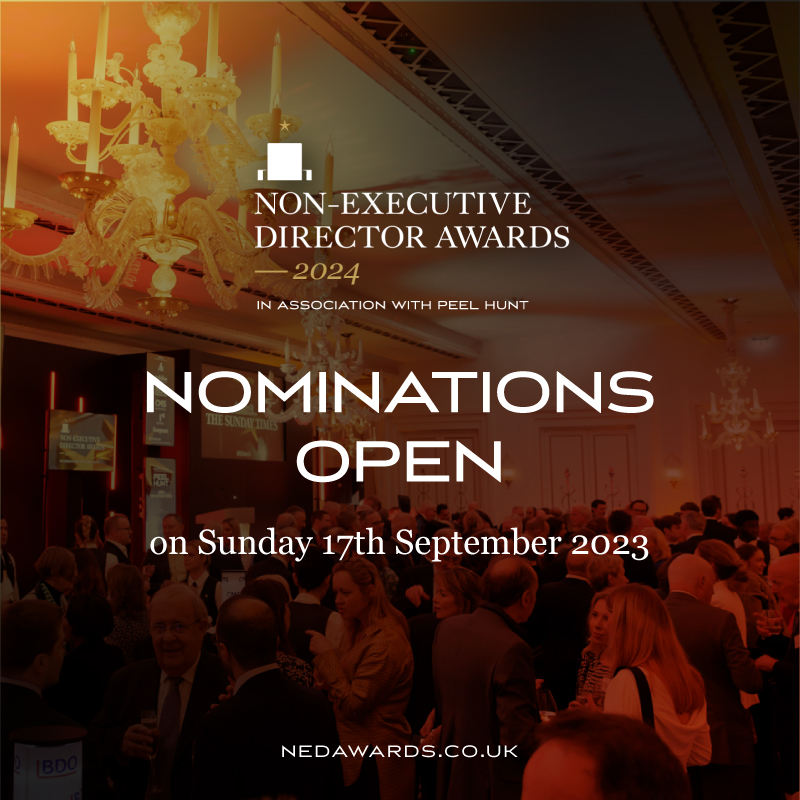The nominations for the 2024 #NEDAwards open this Sunday. Look out for a piece in the Sunday Times this weekend! Who are you going to nominate this year? 

#NED #Chair #awards #boardsofdirectors #governance #stewardship #CEO #CFO #companysecretary #boards #boardroom #governance