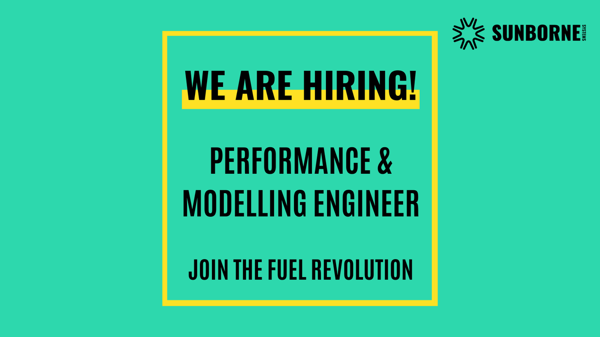 SunborneSystems's tweet photo. We are hiring! We are looking for an experienced Performance &amp; Modelling Engineer, with a strong understanding of ICE-based propulsion &amp; power systems, and has a passion for clean energy/green ammonia. If this sounds like you, find out more and apply here: https://t.co/QIjspQHj68 https://t.co/BzMxycBzkC