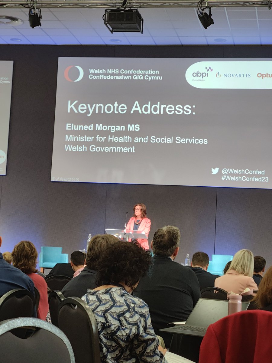 A very moving keynote address by @Eluned_Morgan at #WelshConfed23, discussing the future of the NHS in Wales.