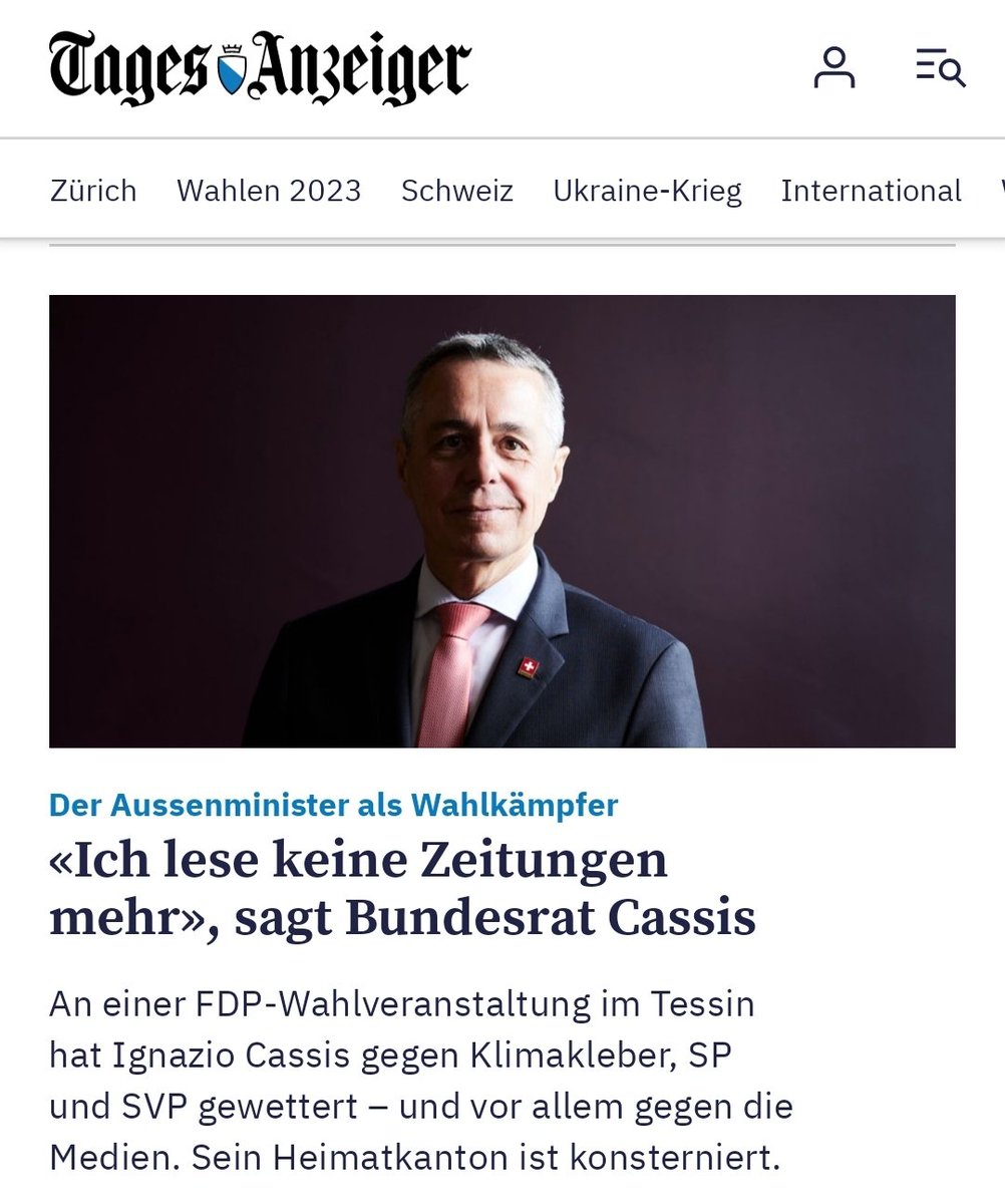 Unsere Regierung: Können nicht mit Prognosen arbeiten, Chumä nöd druus, Lese keine Zeitungen mehr...

Ich würde mir wünschen: Lest Zeitungen, informiert euch, holt bei Bedarf Hilfe, bleibt dynamisch und reaktionsfähig.