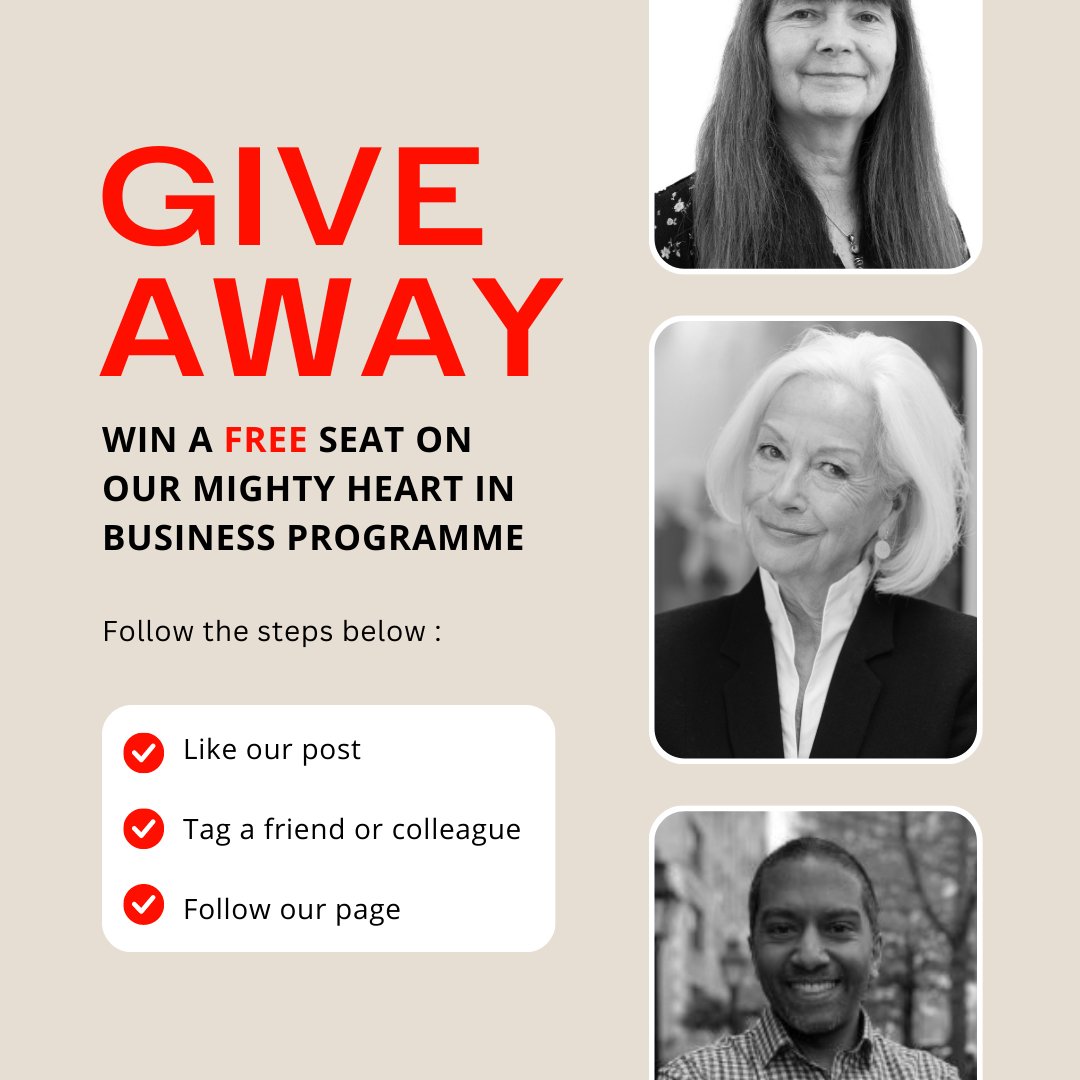 Have you entered our giveaway? You could win a free seat on our Mighty Heart in Business programme here 👇
linkedin.com/feed/update/ur…