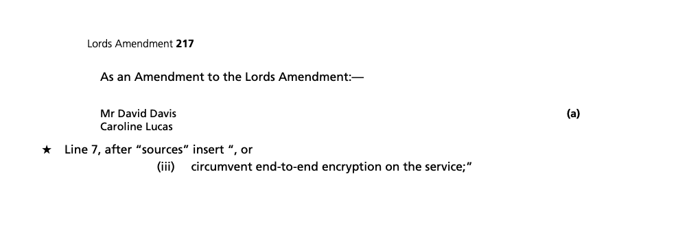 Thank you to <a href="/DavidDavisMP/">David Davis MP</a> and <a href="/CarolineLucas/">Caroline Lucas</a> for supporting an amendment to the Online Safety Bill that would seek to protect the end-to-end encrypted services. Many parents rely on these apps to safely and securely share family pictures. #onlinesafetybill