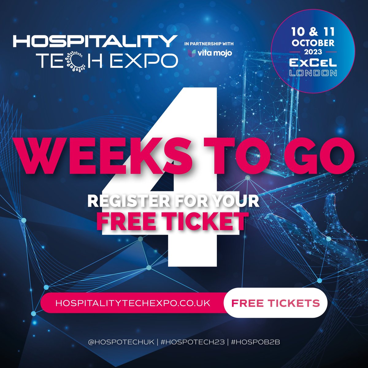 📣Save the date!📣

The countdown has begun with only 4 weeks to go until we will be @hospotechuk on the 10th & 11th Oct @ExCeLLondon! 😁

Come meet us at stand F72, invite your local businesses, & let’s have a chat about accepting #Bitcoin payments 🧡⚡️🚀

#HOSPOTECH23 #HOSPOB2B