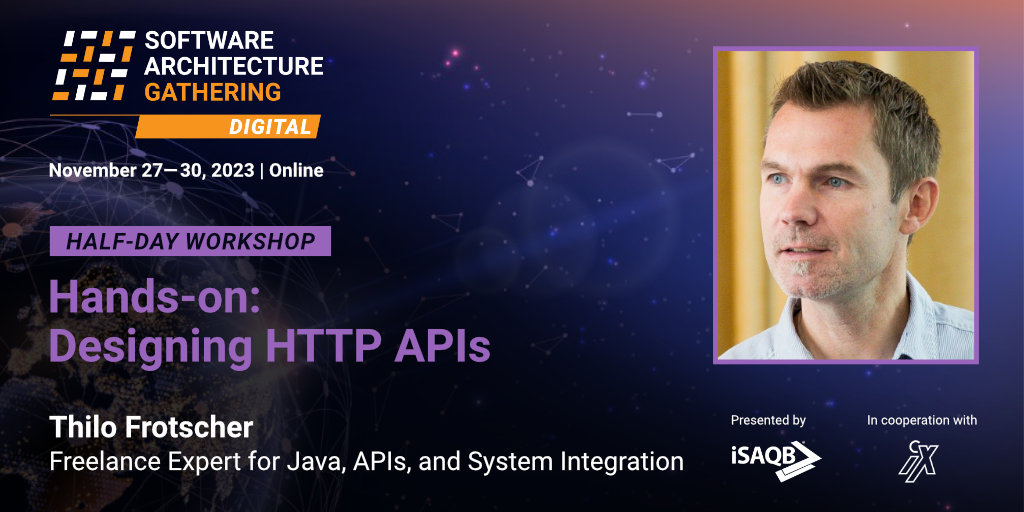 This #SAGconf workshop by <a href="/thfro/">Thilo Frotscher</a> offers practical guidance in designing HTTP #APIs, providing valuable skills for creating robust and user-friendly interfaces. Participants will engage in interactive exercises to master the art of crafting effective APIs in dynamic
