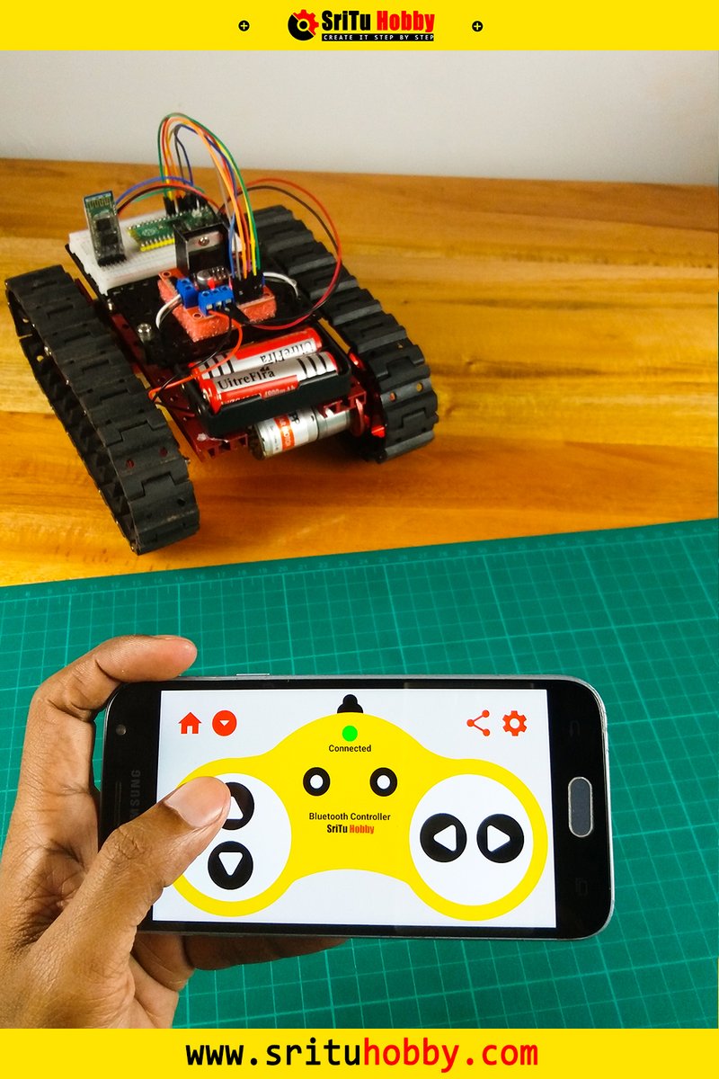 sritu_hobby's tweet image. Bluetooth Control Tank With Raspberry Pi Pico
👉Full content or more tutorials and projects on srituhobby.com
Our Shop👉 srituhobby.com/shop
Youtube 👉youtube.com/c/SriTuTech_Sr…
Android App 👉play.google.com/store/apps/det…
#Raspberry_Pi_Pico #SriTu_Hobby_Shop #Tank