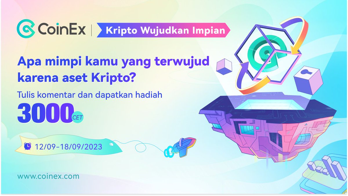 CoinExIndonesia's tweet photo. Kripto Wujudkan Impian🙌
Sudah berapa lama kamu kenal kripto dan apa yang udah terwujud berkat aset Kripto?🤩
Bagikan pengalaman kamu di kolom komentar, dan dapatkan bonus 3⃣0⃣0⃣0⃣ $CET 🥳
S&K
1⃣Komen pengalaman kamu
2⃣Tambahkan Hashtag #CoinExDreamTrip #CoinExDream #MimpiCoinEx
3⃣Tag 3 teman kamu buat share cerita pengalaman nya juga!
Ikuti sekarang juga biar ga ketinggalan event nya! Semoga beruntung CoinExer!✨
#CoinEx #CoinExIndonesia
