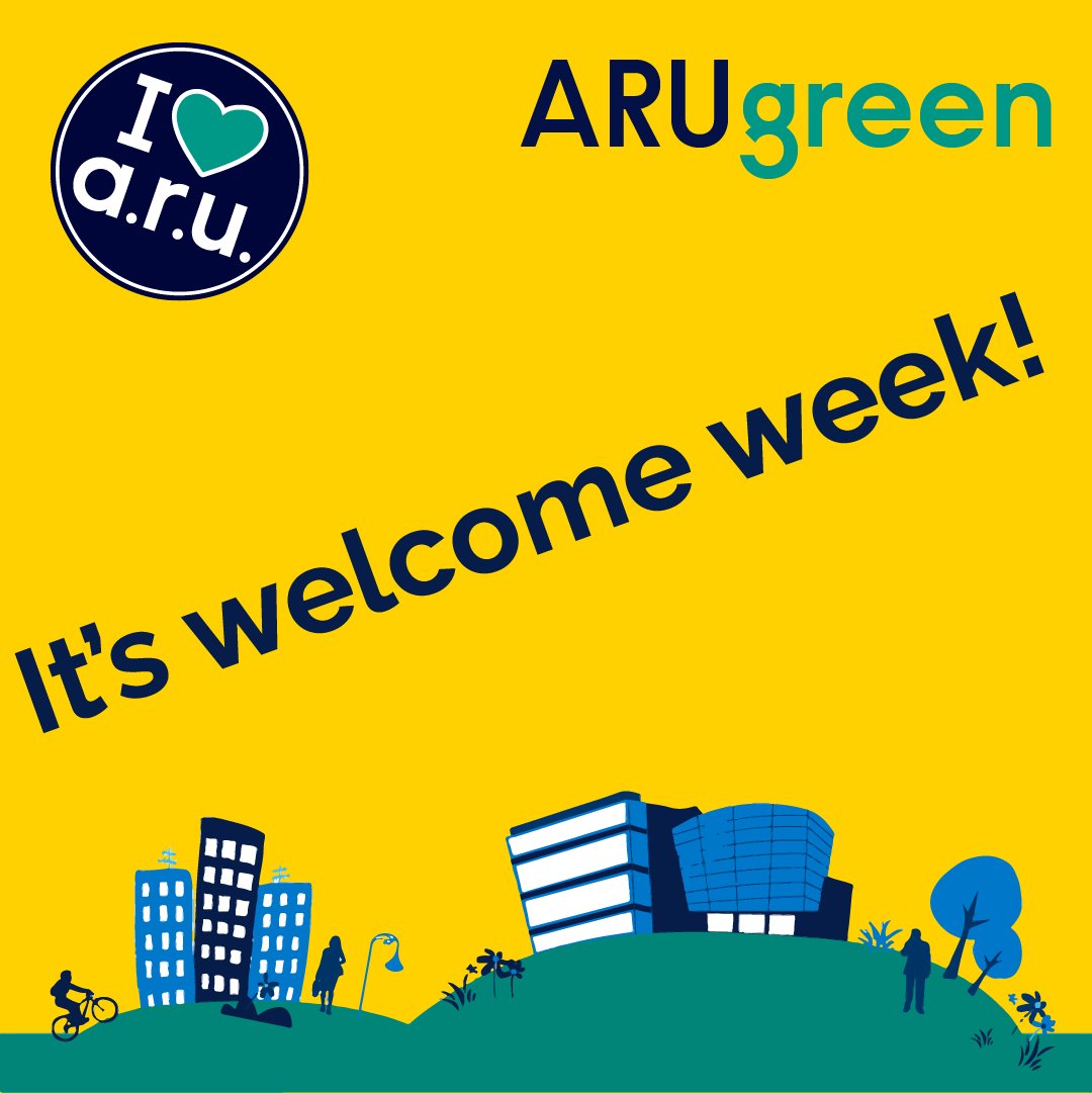 ARUenvironment's tweet image. It's Welcome Week! A huge welcome to all new and returning students - we hope you're enjoying your time with us so far.

We are your dedicated Sustainability Team, ensuring that your experience at @ARU is as good for you and the planet as possible.

#ARUwelcome #WelcometoARU