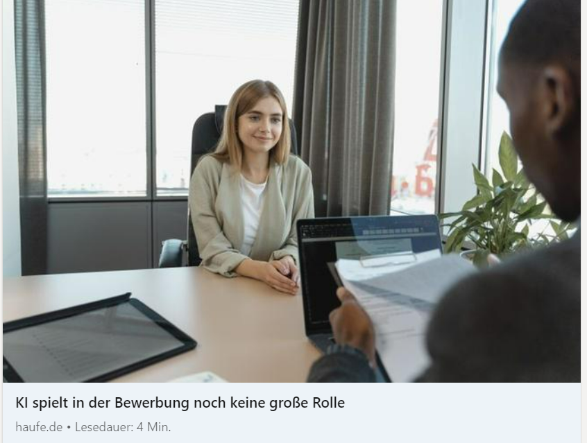 💡 Nur elf Prozent der Deutschen haben #KI bereits für Bewerbungszwecke genutzt, wie eine aktuelle YouGov - Studie zeigt. #Arbeitgeber müssen also nicht befürchten 🤔 , dass Bewerbungen durch #ChatGPT und Co. austauschbar werden. Zum Artikel 👉 bit.ly/3Py0Wf8…