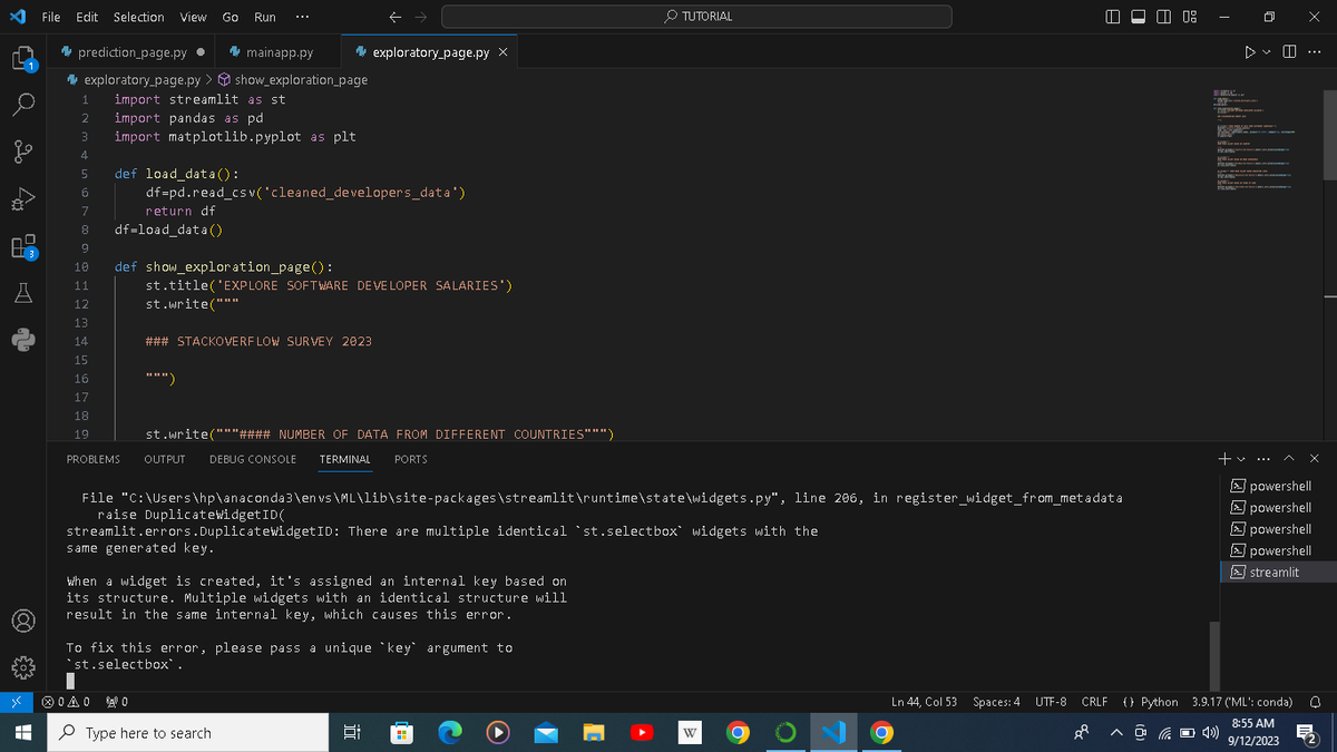 kobichris_'s tweet photo. Built a Web App Using streamlit. The app predicts salary for software developers based on their country, Years of coding, work experience, as well as education level, and has a section for data exploration. https://t.co/ghKpLRI8K4