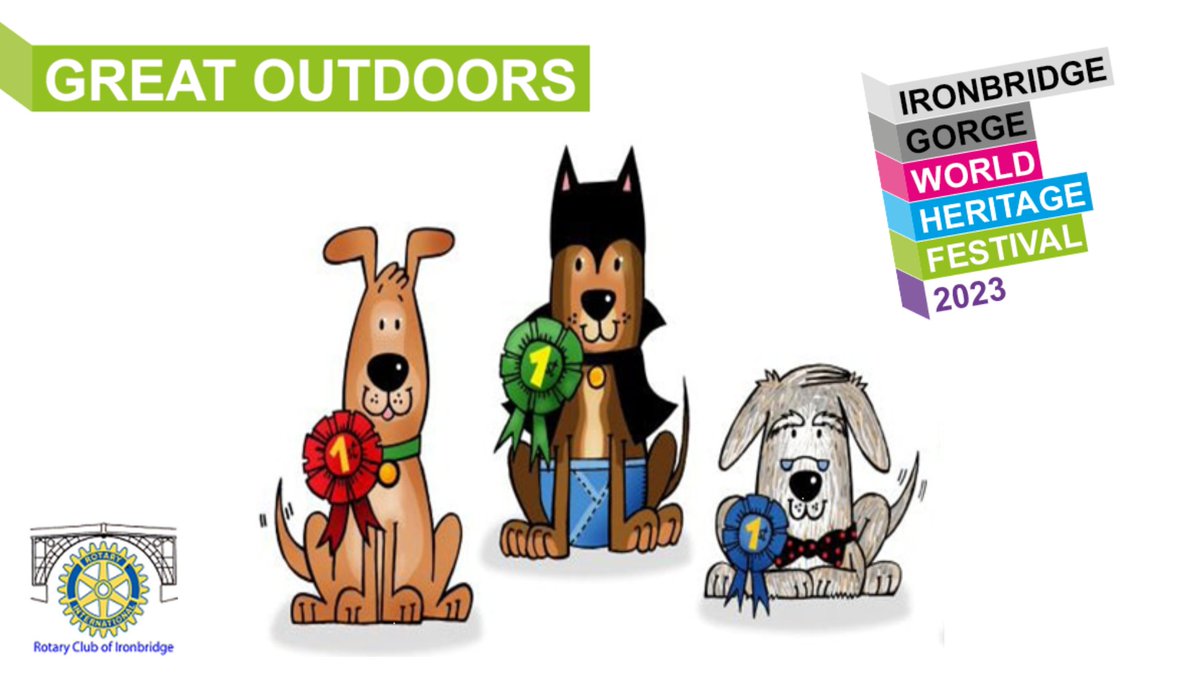 📷Rotary Club of Ironbridge will be hosting their Family Fun Dog Show for the #ironbridgefestival this   Saturday 16 Sep. 🐾 Event Registration at 12noon. Dog Show   1pm - 3.45pm, Dale End Park
£3 per entry. Discount for multiple entries
More info bit.ly/43UKZna