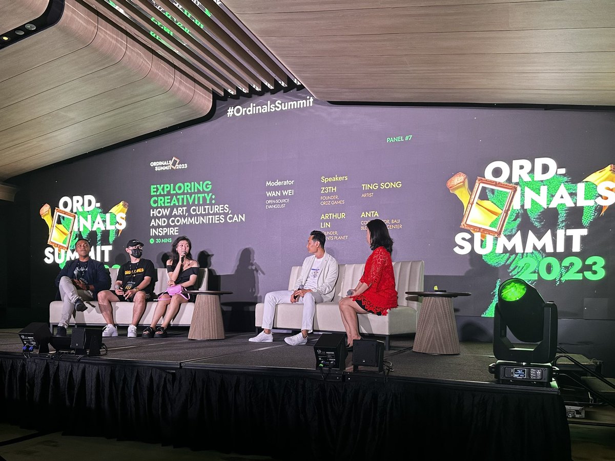 #Ordinals have opened the doors to a world of artistic innovation, cultural preservation, and community engagement

🎙️ <a href="/z3thnft/">z3th</a>, <a href="/Song11Ting/">Ting Song tts</a> , @arthurlinsg, <a href="/antakepa/">IGP Rahman Desyanta</a> and <a href="/meetwanwei/">Wan Wei</a> discussed on 'Exploring Creativity: How Art, Cultures, and Communities can Inspire' at