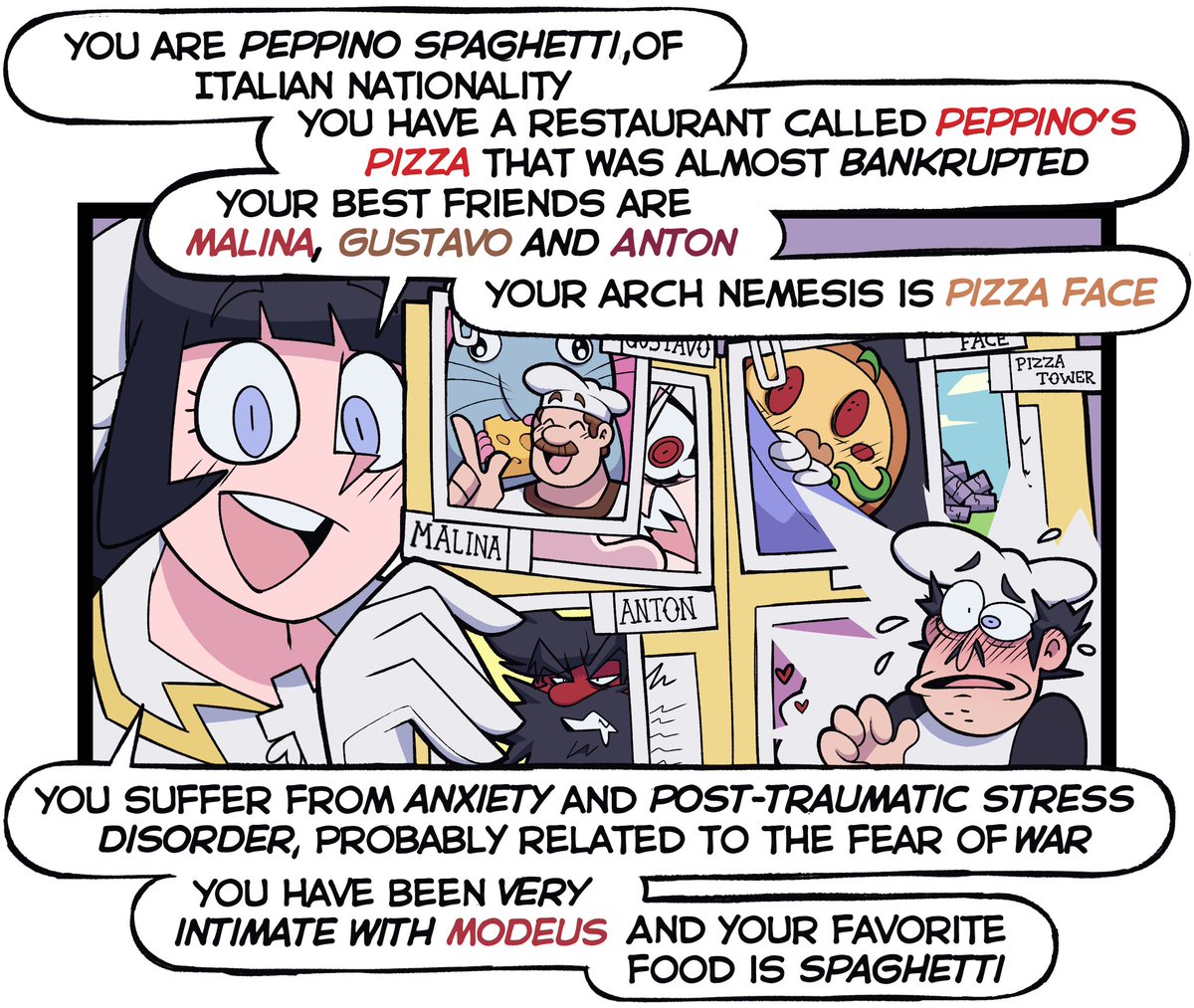 PIZZATAKERGUY's tweet photo. Peppino's Harem:Curious Research 📔✨

#pizzatower #Helltaker #pizzataker https://t.co/FnJgONtx6A