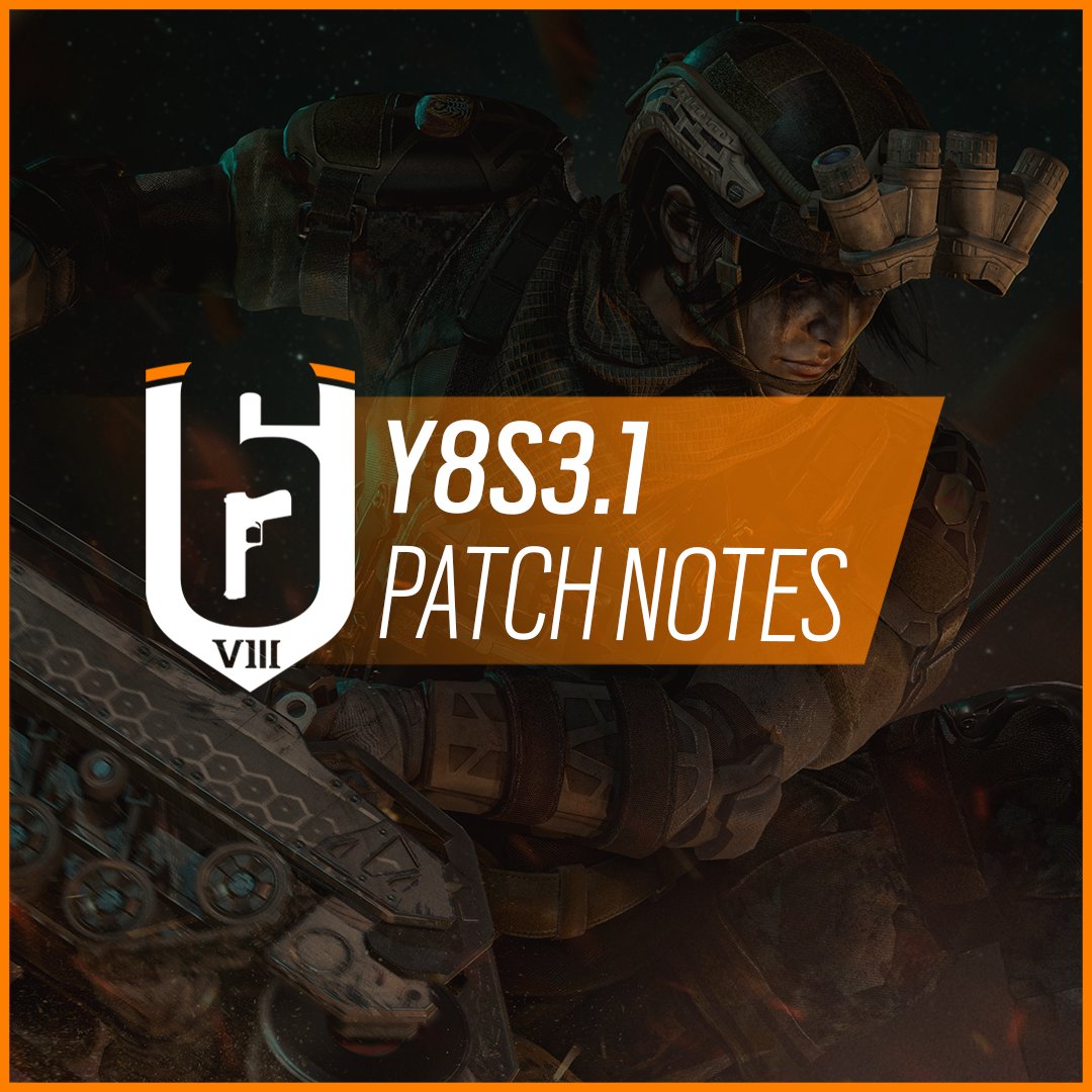 Rainbow6Game's tweet photo. 🤘Y8S3.1 Maintenance🤘
 
The Y8S3.1 patch will be deployed today, September 12th.
 
💻PC: 09:00 ET / 13:00 UTC 
🎮Xbox: 09:00 ET / 13:00 UTC 
🎮PlayStation: 09:00 ET / 13:00 UTC 
 
⏲Downtime up to 60 mins