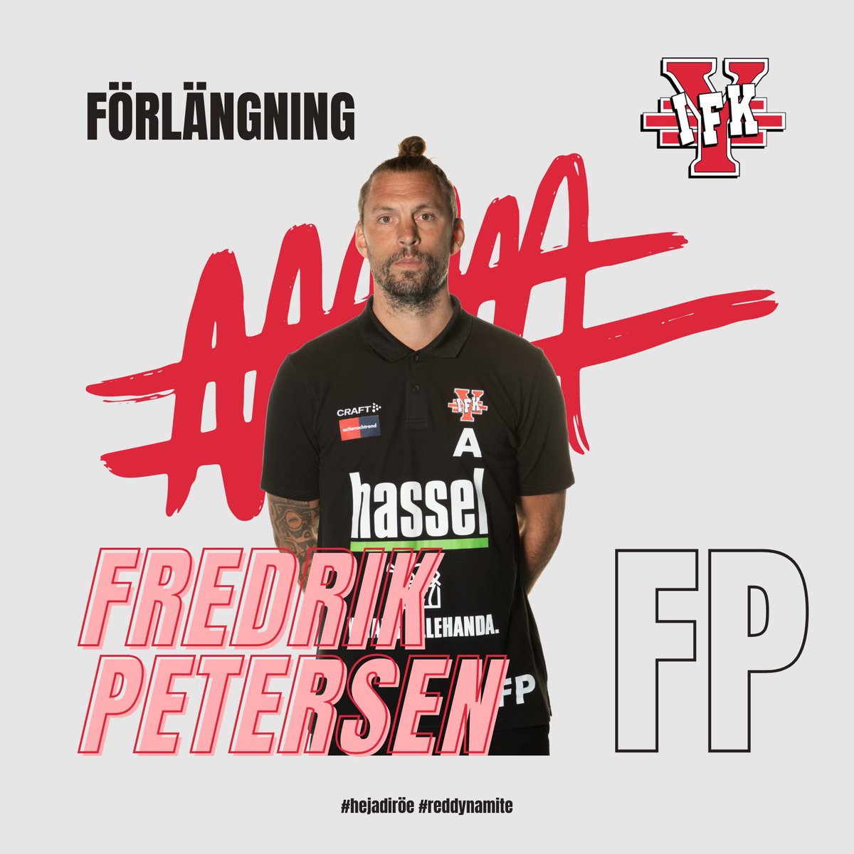 🧨✍🏼 FÖRLÄNGNING ✍🏼🧨

Fredrik Petersen förlänger sitt kontrakt med 2 år och blir huvudsakligen huvudtränare för vårt herrlag. Vi anser att hans ledarskap och inspirerande personlighet är precis vad vår unga och ambitiösa trupp behöver kommande säsonger.

#hejadiröe #reddynamite