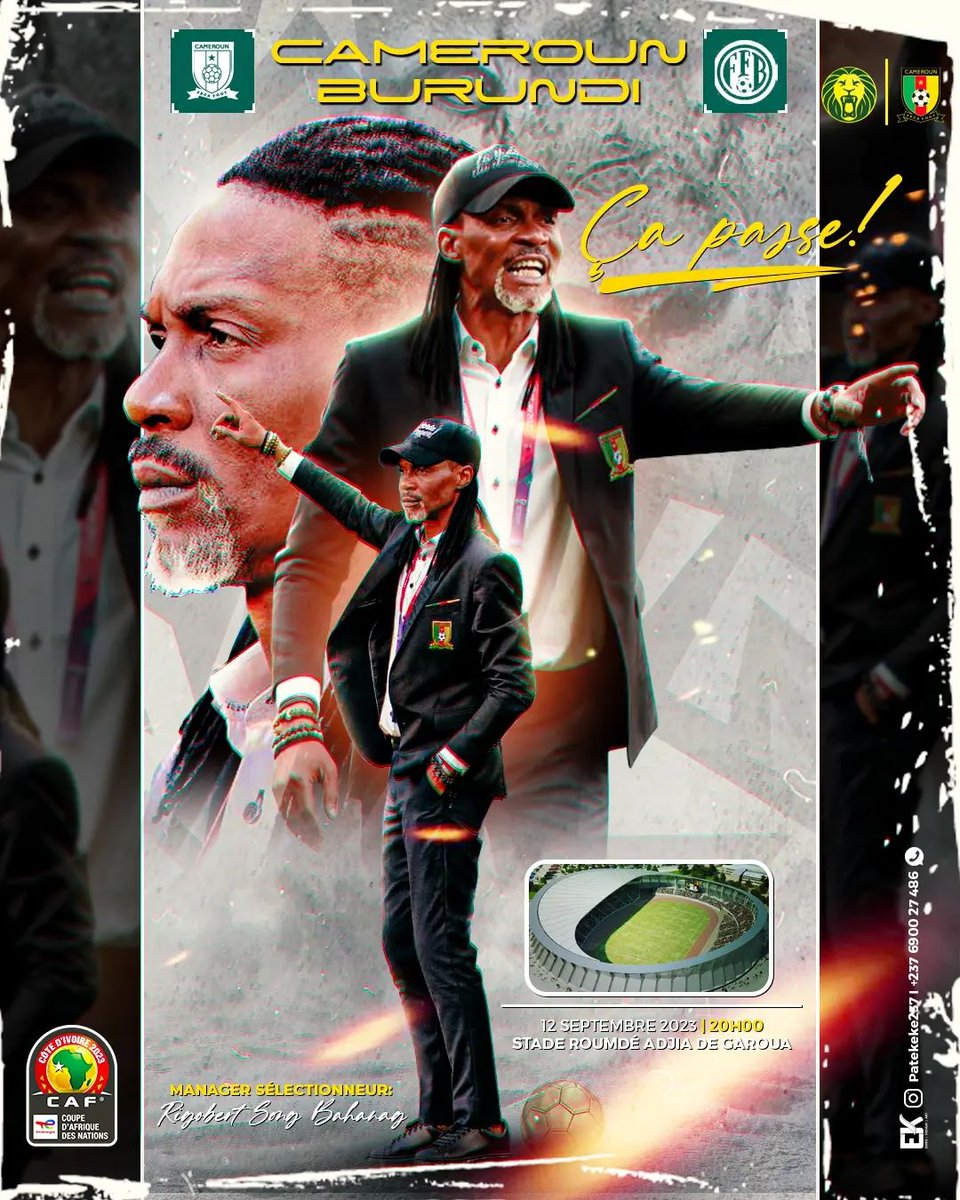 Griffe2Foot's tweet photo. 𝑬𝒏 𝒓𝒐𝒖𝒕𝒆 𝒑𝒐𝒖𝒓 𝒍𝒂 𝒒𝒖𝒂𝒍𝒊𝒇𝒊𝒄𝒂𝒕𝒊𝒐𝒏 🎫
🇨🇲⚡🇧🇮
20H00
CRTV Sport, Canal+, BeinSport
#CaPasseOuCaPasse | #LionsIndomptables | #Cameroon https://t.co/s9ZZxUGpIR