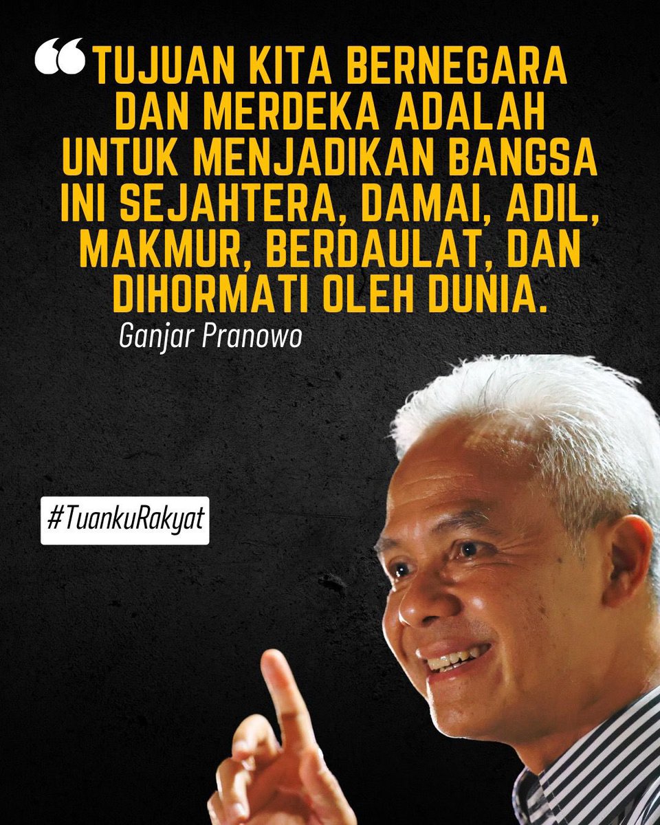 Tidak lepas dari perjalanan panjangnya sampai ke titik ini, <a href="/ganjarpranowo/">Ganjar Pranowo</a> mengajak semua elemen untuk saling bergandeng tangan menyambut kemajuan negara. Mari bersatu, bukan bersiteru adlh komando untuk maju bersama demi tanah air tercinta, Indonesia.
#TuankuRakyat 
#LanjutGan