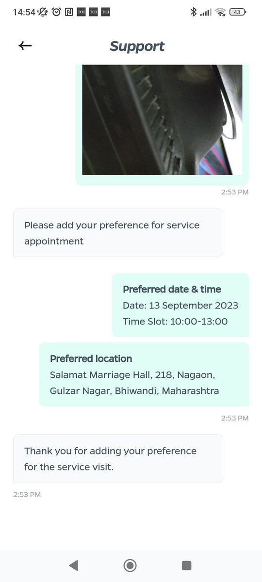faizana94729313's tweet photo. @OlaElectric Just lodge fresh complaint. Still my scooter at parking https://t.co/0iKOtEPG9w