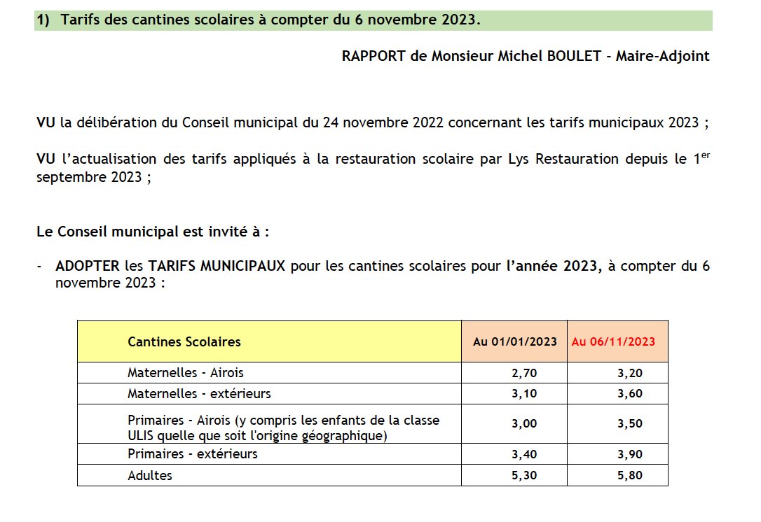 AireNouvelle1's tweet photo. CONSEIL MUNICIPAL !

Lundi 18 septembre 2023 à 20 H 00, salle des mariages, 2° étage de l'Hôtel de ville à #AiresurlaLys ! 
Au programme, 21 délibérations dont la délibération N°1 qui porte sur l'augmentation des tarifs municipaux pour les cantines scolaires ! https://t.co/xltIjNL0UZ