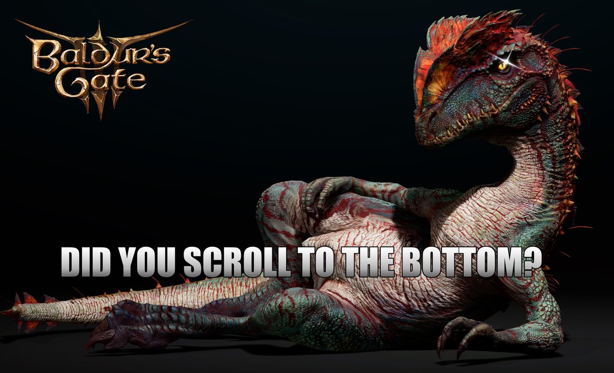 Check out a museum gallery worth of art and animation in our ArtBlast for Baldur's Gate 3! We have chilling dinos, gruesome transformations, and Karlach😎
magazine.artstation.com/2023/09/larian…
<a href="/ArtStationHQ/">ArtStation.com</a> <a href="/larianstudios/">Larian Studios</a> #BaldursGate3