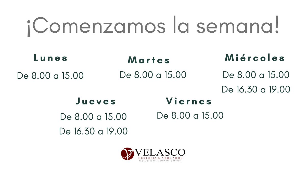 📅Volvemos a nuestro horario habitual, ya sabes, #pasadoelarcodelgrandealaderecha

⌚️Consulta las horas de apertura en nuestras redes o llámanos al 920 21 13 21

Buena semana.

#papeleo #gestoríasávila #Ávila #gestorías #gestoría #herencias #contabilidad #trámites #tráfico