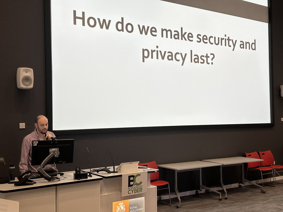 billatnapier's tweet photo. Jassim Happa from @RoyalHolloway at #borderlesscyber on sustaining security and privacy https://t.co/4iB3ejyctd