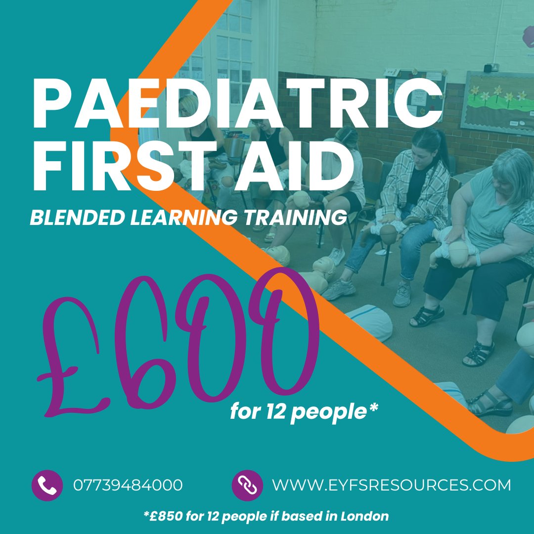 Our Blended Learning Level 3 Course consists of online e-learning &amp; classroom session &amp; costs £600 for 12 people.

📧 Contact us for more details 📧

#EYFSresources #PFA #PaediatricFirstAidTrainers #PaediatricFirstAidTraining #PaediatricFirstAidCourse #PaediatricFirstAidUK