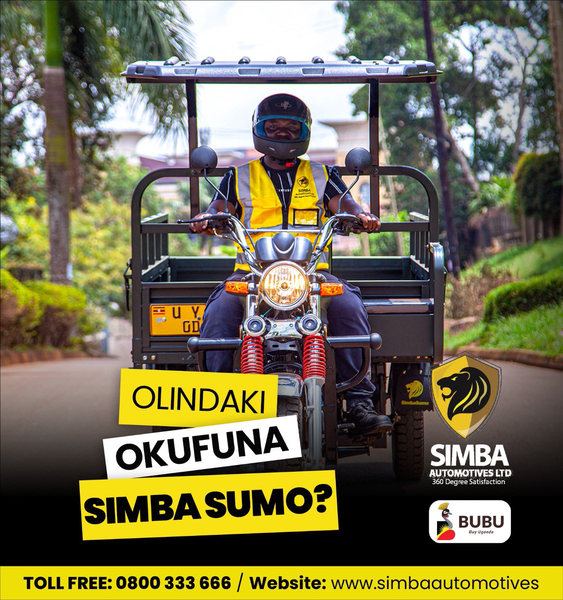 SimbaAutomotiv1's tweet photo. DELIVER, STOCK and THRIVE with this award winning Simba Sumo tricycle!
It is ready for purchase with a down payment and on our loan payment plans at our shworoom.
Contact us on 0758122122 /
0800333666 for inquiries and deliveries.
#simbamotors #simbasumo #BUBU #deliveries https://t.co/Libx0g6D0r