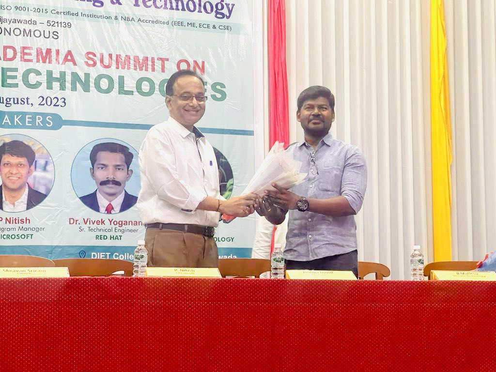 Dhanekula Institute of Engineering and Technology in collaboration with Henotic Technology Pvt Ltd conducted a 1 day Industry-academia summit on “Emerging Technologies” on 11th August 2023. 

#TechnologyImpact 
#technologytrends
#learninganddevelopment 
#ai