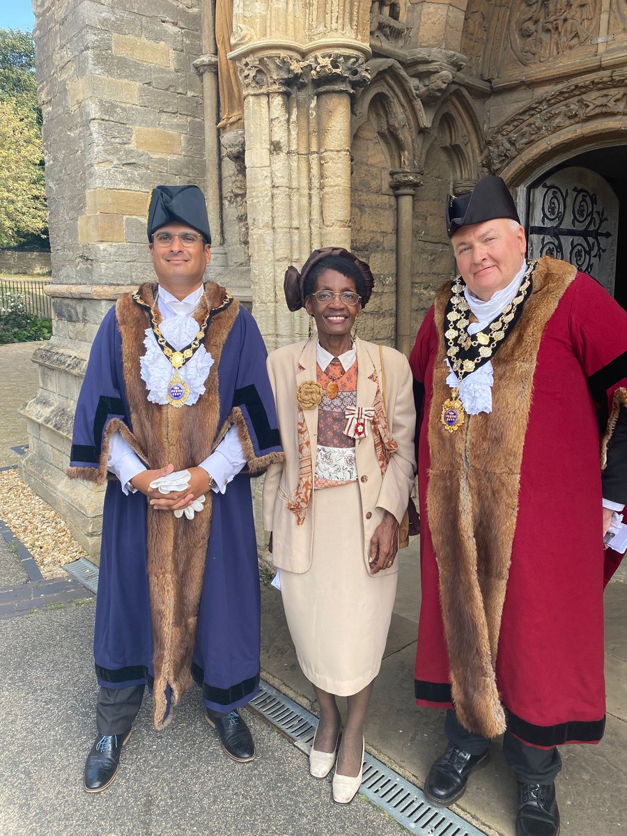 Vice Lord-Lieutenant, Morcea Walker MBE attended The Mayor of Higham Ferrers Civic Service on Sunday 10th September. @HighamFerrersTC
