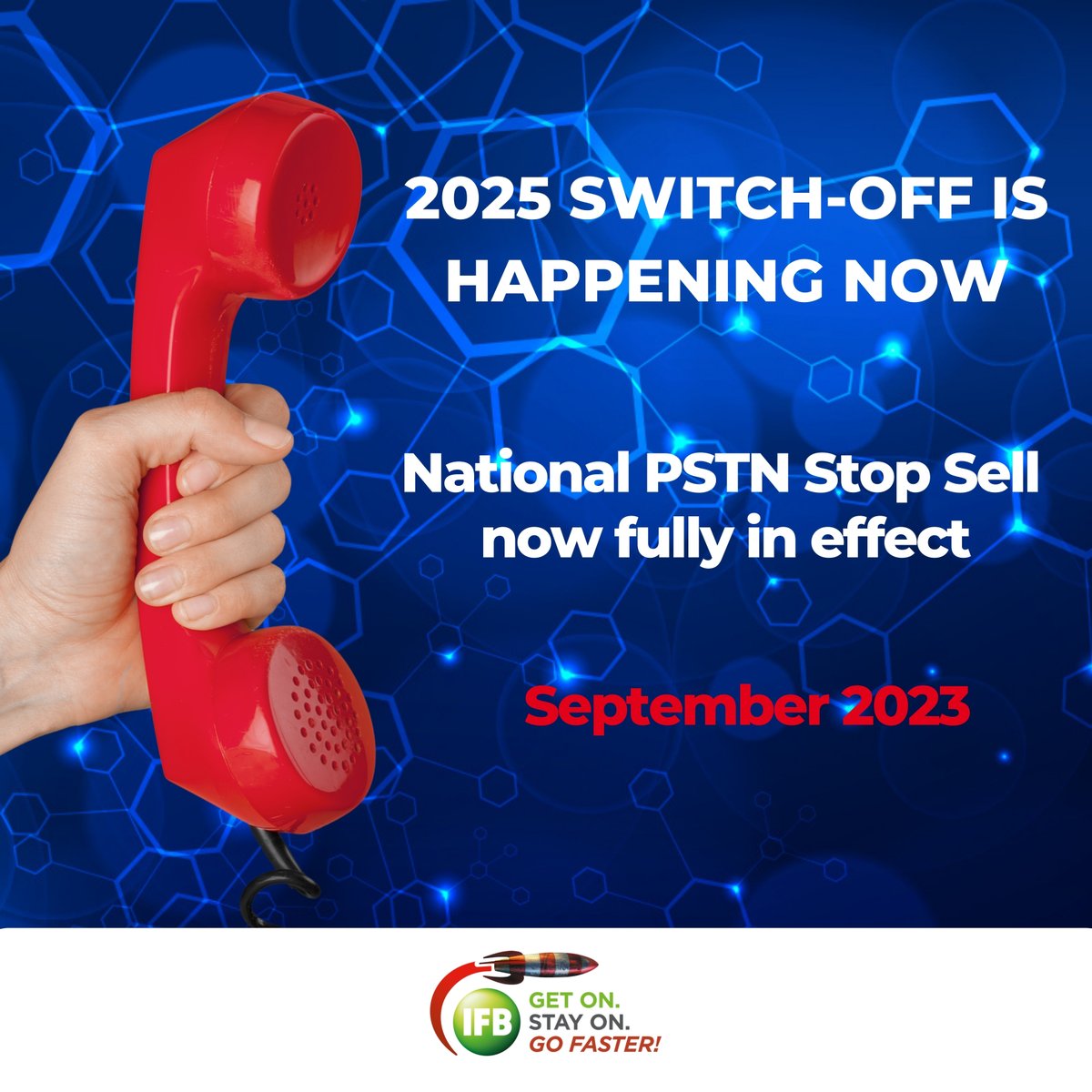 IFB_LTD's tweet image. 📣 BT's #StopSell is changing the game - no new broadband or PSTN orders! 

Here are 3 steps to navigate the future:
1️⃣ Audit your telephony
2️⃣ Test your internet connection
3️⃣ Understand your business needs

Here to support you with #HostedVoice and #Connectivity solutions.