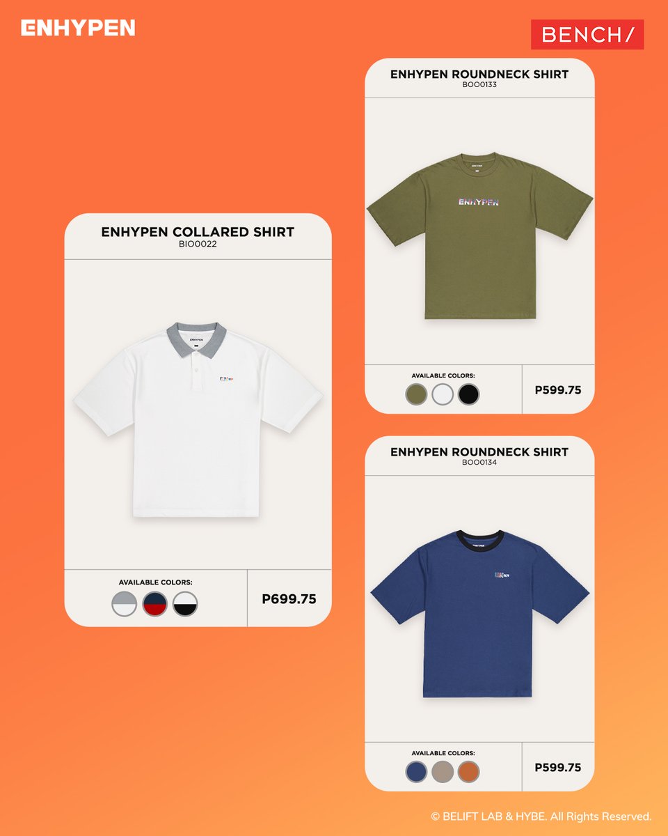 benchtm's tweet photo. The hype is real and the excitement is off the charts! 💥 The newest @ENHYPEN licensed collection has arrived. 🙌🎉

#BENCHandENHYPEN #ENHYPEN #GlobalBENCHSetter https://t.co/6Uwtesl6wU