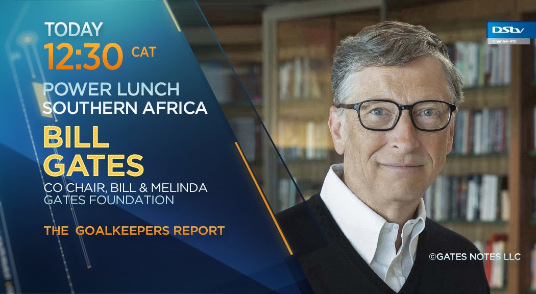 📢 Exciting News! Join us for an interview with the visionary @BillGates on @CNBCAfrica's Power Lunch SA today at 12:30 PM CAT 🕧. Get ready to dive into insightful discussions on innovation, global challenges, and the future! #PLSA410 #DSTV410