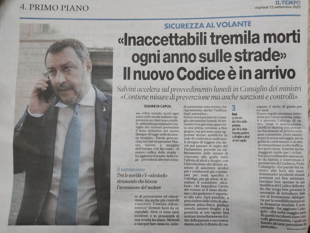 Confarca's tweet photo. Verso la #sensibilizzazione sulla #sicurezzastradale. Oggi su @tempoweb le parole del presidente Paolo Colangelo a favore del nuovo Codice della Strada. 
#cds #formazione #autoscuole https://t.co/lPQB1c6TUH