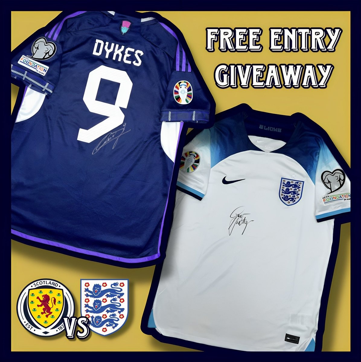 🏴󠁧󠁢󠁳󠁣󠁴󠁿🏴󠁧󠁢󠁥󠁮󠁧󠁿 𝐓𝐇𝐄 𝐀𝐔𝐋𝐃 𝐄𝐍𝐄𝐌𝐘 𝐅𝐑𝐄𝐄 𝐒𝐈𝐆𝐍𝐄𝐃 𝐒𝐇𝐈𝐑𝐓 𝐆𝐈𝐕𝐄𝐀𝐖𝐀𝐘 ✍️

To enter, follow these simple steps;

- Follow <a href="/matchdaymemorab/">MATCHDAY MEMORABILIA</a> 
- Tag 3 friends in the replies 
- Retweet this tweet

Winner will be announced on 20th Sep and contacted via DM. Good luck!