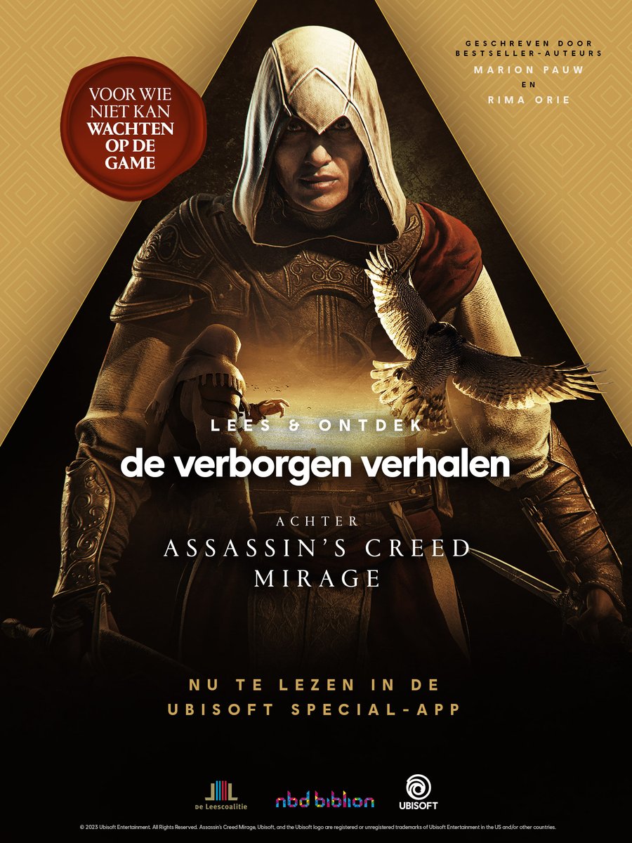 De @BWvanJongeren en Readification werken dit jaar samen! De nieuwe Verborgen Verhalen van Readification in de @UbisoftNL Special-app zijn geschreven door Rima Orie en Marion Pauw en zijn gekoppeld aan de game Assassin’s Creed: Mirage. ➡️cpnb.nl/nieuws/boekenw…