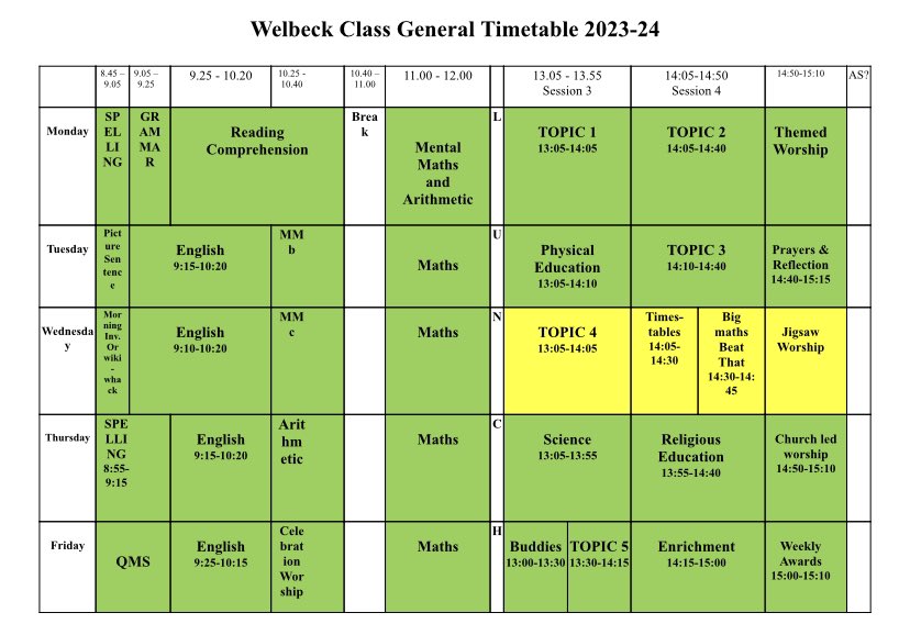 WelbeckCuckney's tweet photo. A reminder of our class timetable for this year. 🏫 https://t.co/IebYxxqYdy