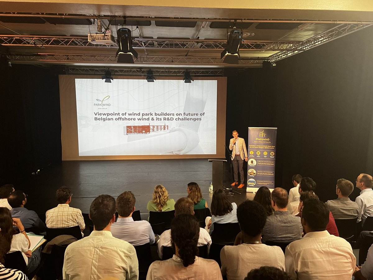 phairywind's tweet photo. Last up is Jochem Vermeir from @parkwind_eu to give our participants the viewpoint of a #windfarmbuilder on the future of #offshorewind in Belgium #offshorewindresearch https://t.co/axvUtsbTk4