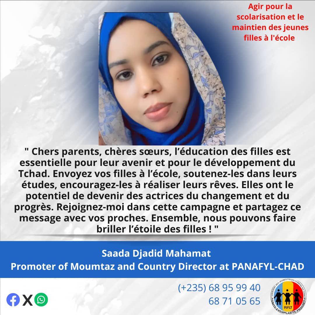 DjadidSaada's tweet photo. La plupart des filles tchadiennes sont exclues de l’école. Cette situation est intolérable, car l'éducation des filles est non seulement un droit humain fondamental, mais aussi un facteur clé pour le développement durable du pays. 

#BossLady 
#OumAhmad https://t.co/bPN3wqyLjS